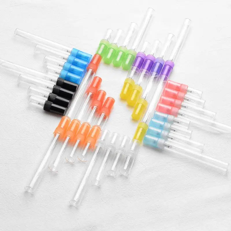 5ml Clear Round Mini Vial Perfume Test Tube Glass Bottle With Colorful Plastic Pump
