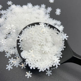 Christmas Decoration Bulk Snowflakes Shaped Glitter White Snowflake Sprinkles Glitter Sequins for Resin Tumbler Slime Nail Arts