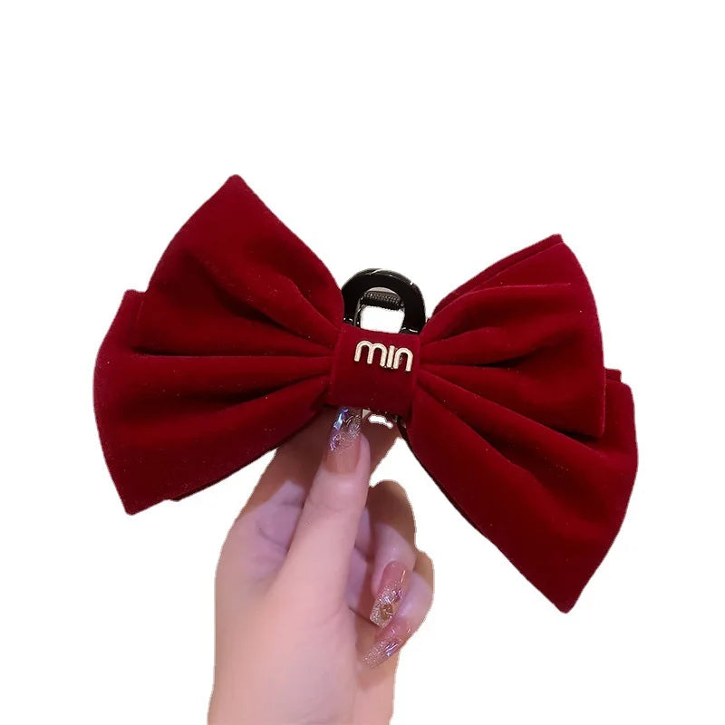 16cm Big Bow Velvet Double-Sided Hair Claw for Women Hair Accessories for Big Size Hair Styling