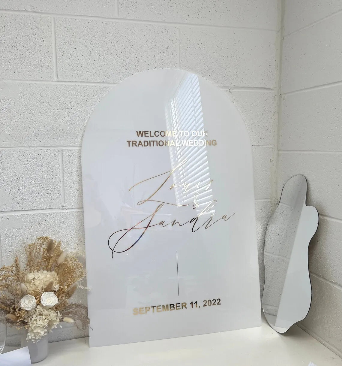 Arch Frosted/white/clear Acrylic Wedding Welcome Sign Custom Acrylic Sign Board for Birthday Party Quinceanera Bridal Shower