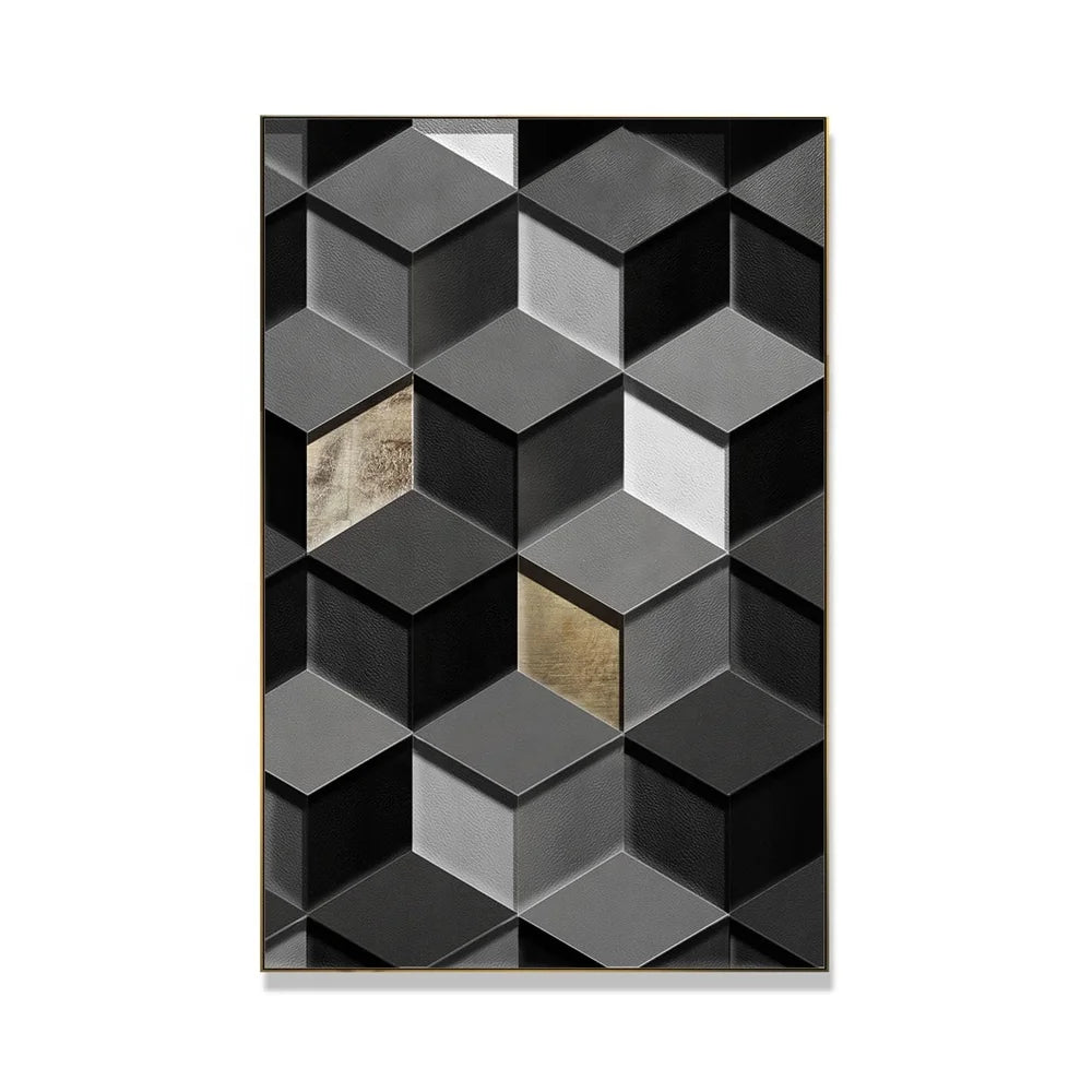 Luxury Abstract Gold Foil Oil Painting 3D Texture Wall Art Canvas Home Decor Handmade Frame Painting