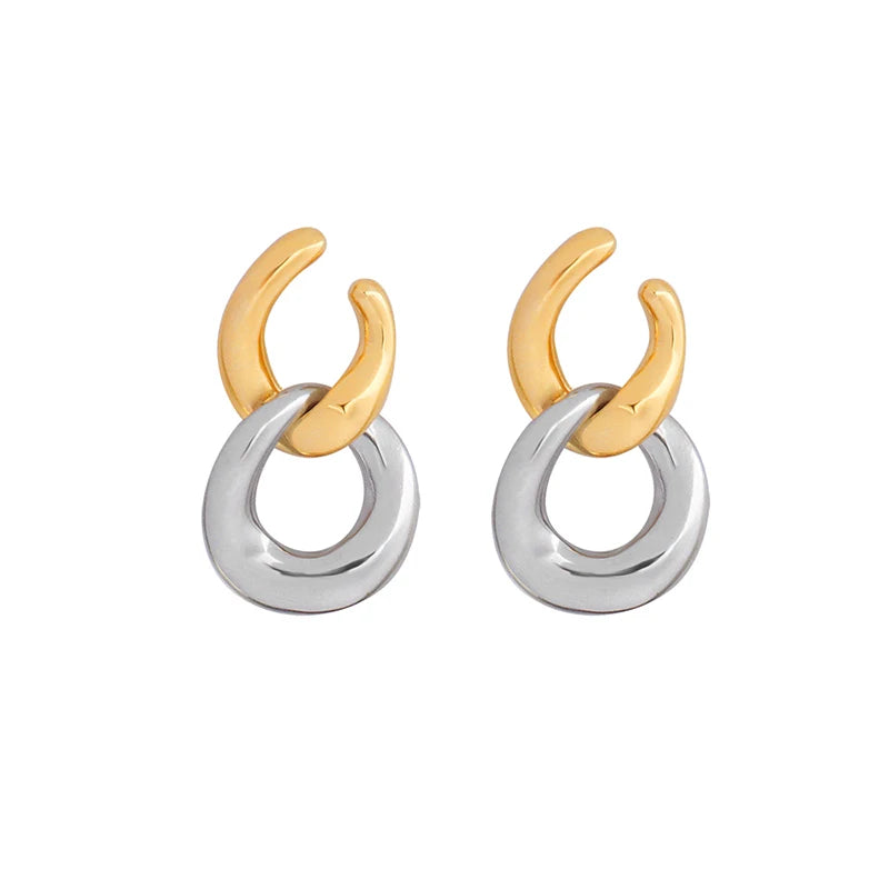 Titanium Steel Earrings Plated With 18 Real Gold Ornaments