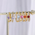 Nagosa Genstome 925 Sterling Silver Jewelry Cubic Zirconia 18k 14k Gold Vermeil Birthstone Cz Huggie Hoop Earrings