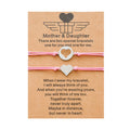 G2502 Wholesale Armband Adjustable Rope Stainless Steel Hollow Heart Charm Braided Mother Daughter Jewelry Bracelets & Bangles