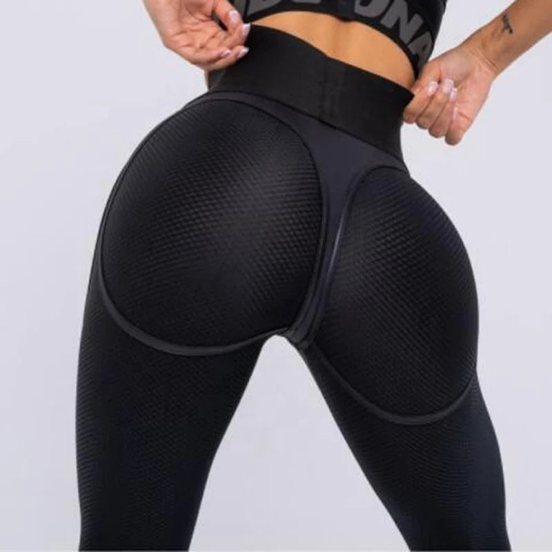 Women Patchwork High Waist Elastic Push up Polyester Gym Yoga Leggings