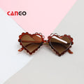 High Quality Sun Glasses for Kids Rimless Frame Custom Children  Round Frame Metal Flower Kid Sunglasses