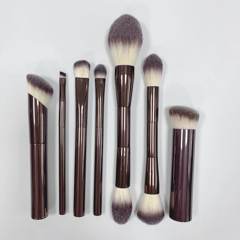 Wholesale Spot Sale Blushes 19Pcs Bronze Coloured Series Aluminium Handle Ferrule Vegan Professional Luxury Makeup Brushes