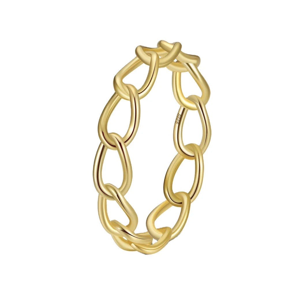 RINNTIN APR09 Fashion Jewelry 925 Sterling Silver Rings 14K Gold Plated Joyas De Plata Wholesale Wedding Rings for Women