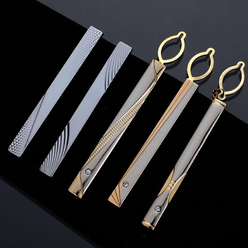 Simple Two-tone Copper Fashion Custom Formal Dress Tie Clip for Mature Men's Wedding KERONGPLD T2-3