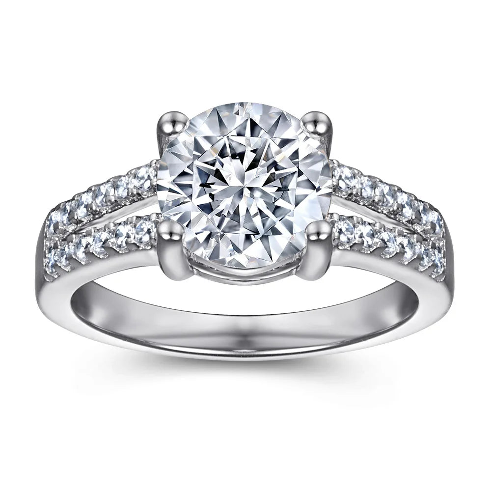 OAHLAN Fine Jewelry 1.2ct Round Cubic Zircon Solitaire Rings S925 Sterling Wedding Ring for Women Engagement Ring Wholesale