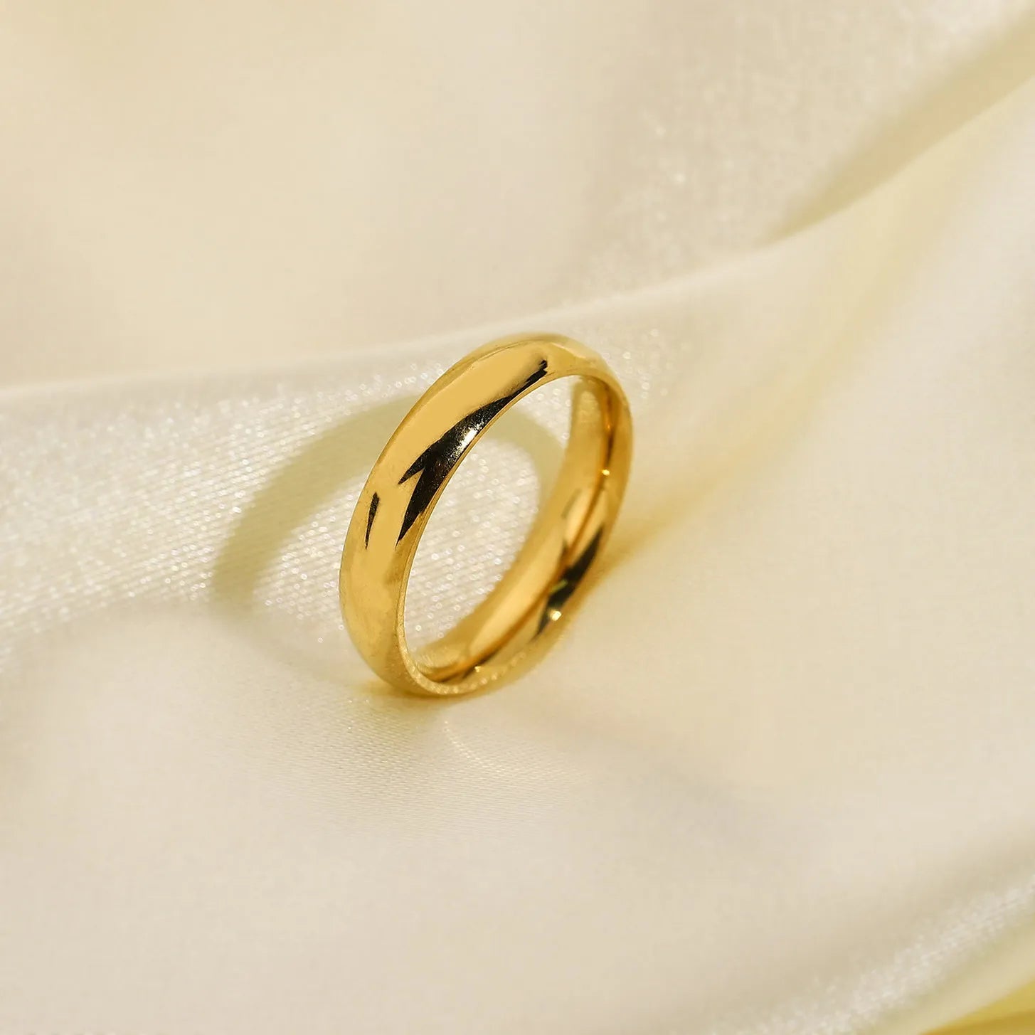High Polished Titanium Steel Couple Stainless Steel Ring Custom 18K Gold Plated Stainless Steel Ring Wedding Ring Customized