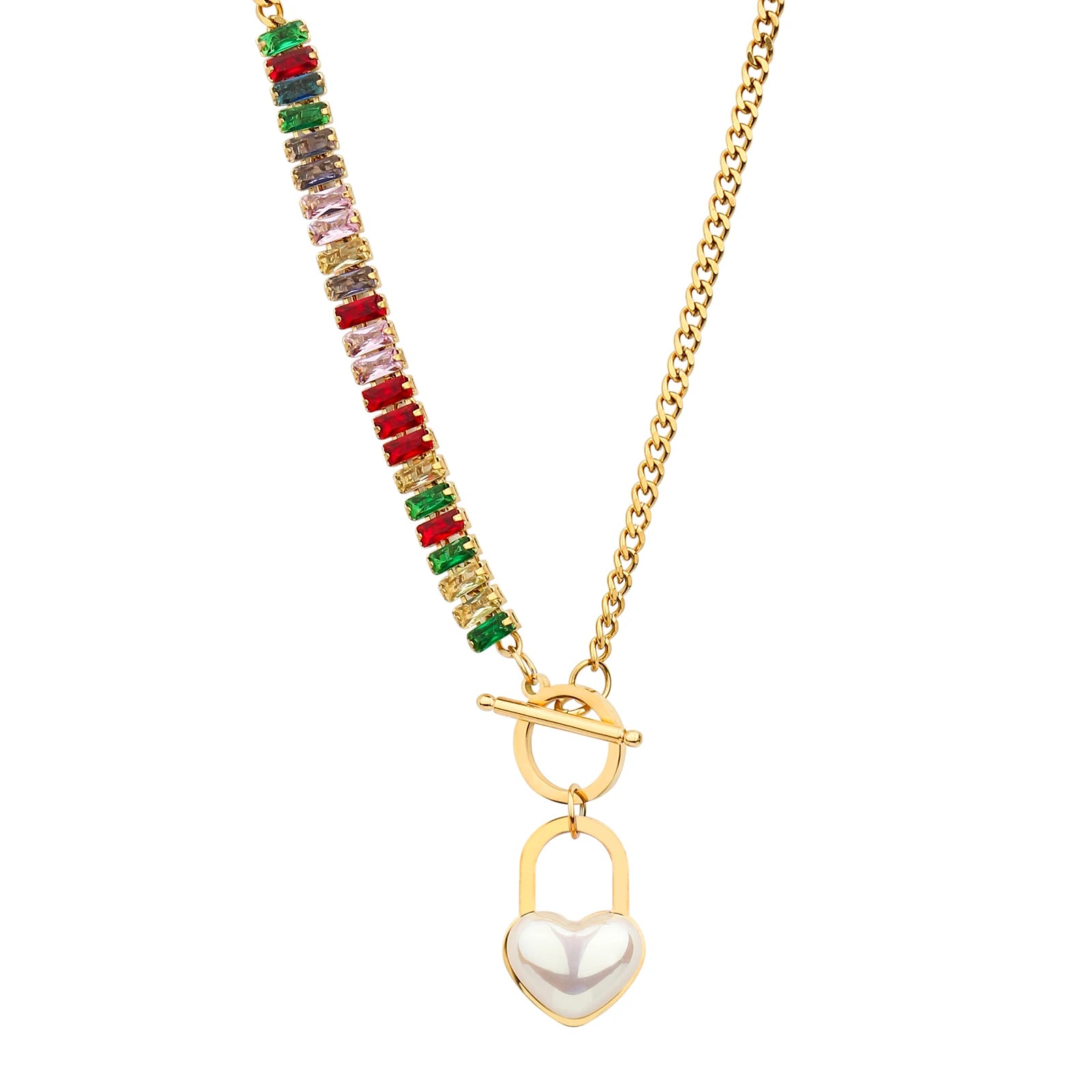 Hot Selling 14K Gold Plated Stainless Steel Necklace Earring Bracelet Trendy Colorful Cubic Zirconia Weddings Parties