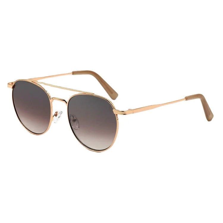 VIFF HM17433 Unisex Shades High Quality Custom Sun Glasses Women Men Round Double Bridge Round Sunglasses