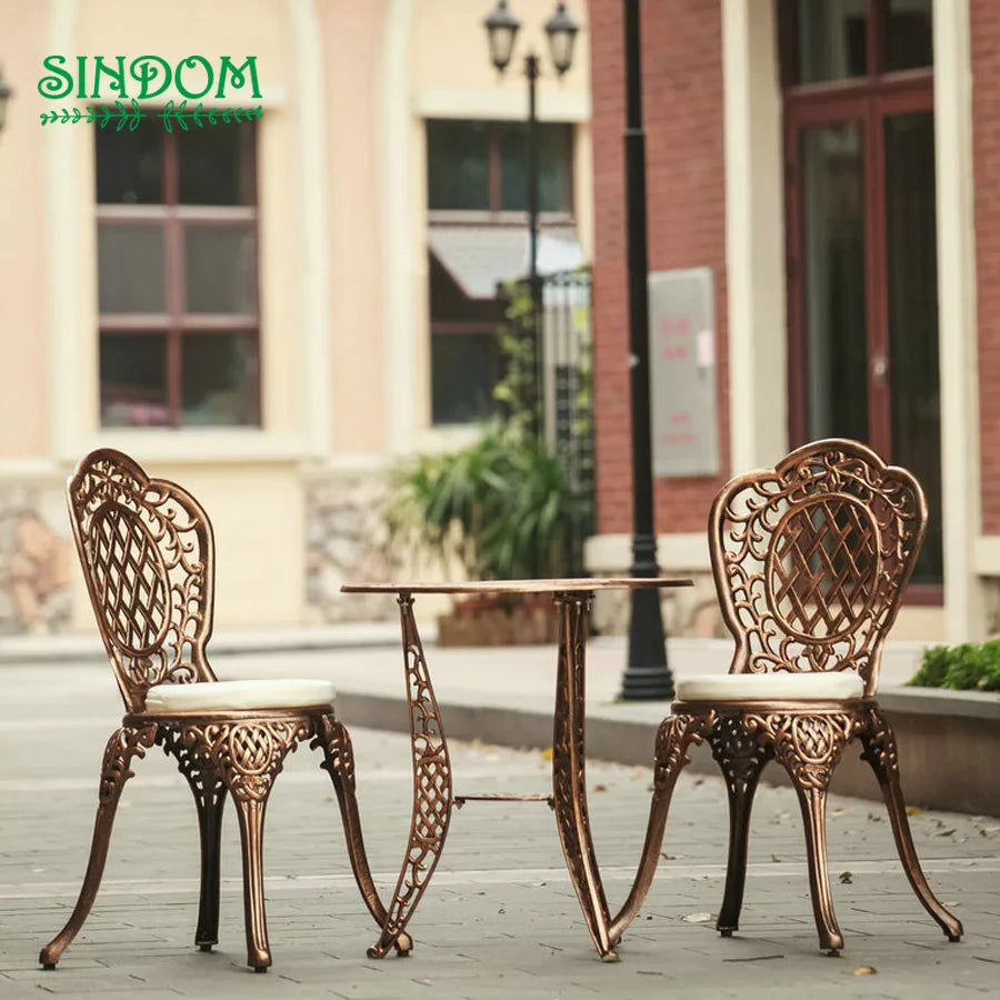 Hot Selling Outdoor Garden Patio Furniture Metal Chair Round Table Set