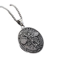 Classic Design Arch Angel St. Michael Pendant Necklace Vintage Stainless Steel Cross Wing Top Men Women Amulet Jewelry