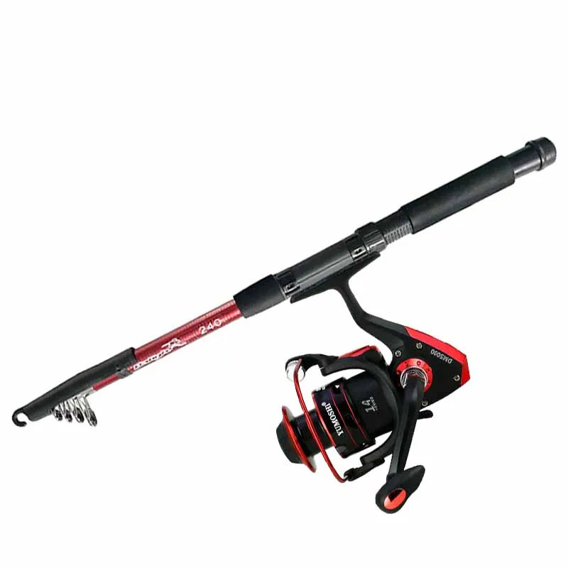 Wholesale 1.8m - 3.6m Glass Telescopic Fishing Rod and Reel Combo Rod and Reels Fishing Rod Reel Set