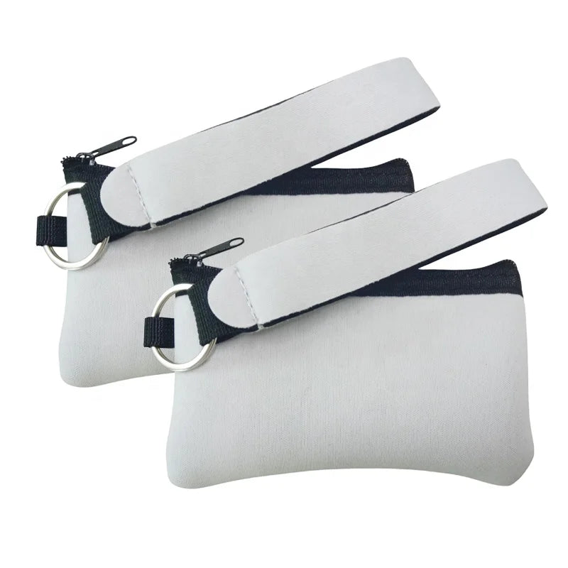Hot Sell White Color Personalized Small Handbag Zipper Cosmetic Bag Sublimation Card Bag