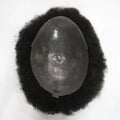 Cheap Price 8*10 Inch Afro Kinky Curly  Human Remy Hair Full PU Thin Skin Base Toupee Wig for Men
