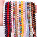4 6 8 10mm Tiger Eye Lava Amazonite Turquoises Agates Jaspers Quartz Garnet Natural Stone Beads Jewelry Making DIY Bracelets