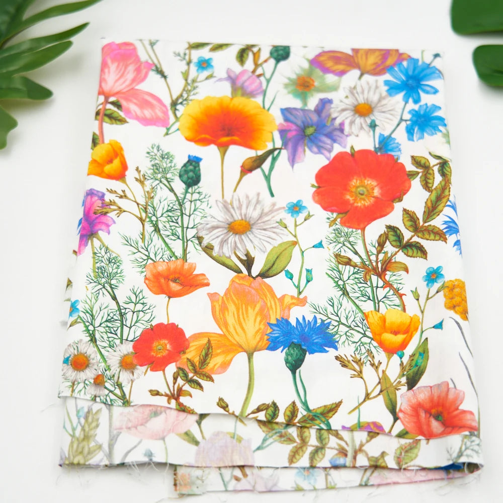 China Supplier Wholesale Custom Printed 100% Cotton Twill Quilting Fabric with Bouquet Print for Shirts Bags for Boys Girls