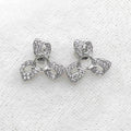 Sterling Silver 5*5mm Semi Mount Stud Earrings Empty Support Blank Claws Setting S925 Base Without Center Stone for DIY Inlay