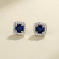Fashionable Women's AAA Zircon Silver Square Fashion 925 Silver Moissanite Wedding Earrings for Brides