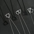 Creative Geometric Interlocking Necklace for Mens Simple Cool Jewelry Stainless Steel Round Square Triangle Necklace