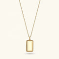 LOZRUNVE 925 Sterling Silver 14k Gold Personalized Engravable Dogtag Pendant Necklace