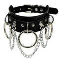 Punk Choker Black Leather String Custom Tie Chocker Necklace Leather Chocker Coloured Collar Necklaces