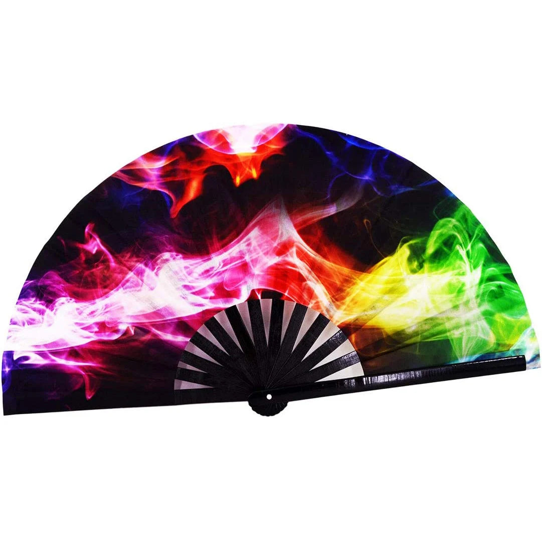 Wholesale Custom Sublimation Printed Large Bamboo Folding Handheld Fan for Wedding Parties Handmade Bamboo Crafts