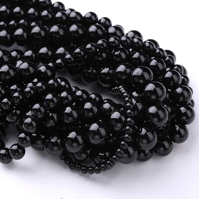 Wholesale Black Tourmaline Stone Beads for DIY Bracelet and Necklace Good Wealth Tourmaline Price