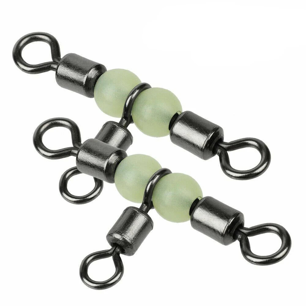 DORISEA 3-Way Luminous Beads T-Turn Swivel Snap Hook Bass Fishing Tackle with Snapping Swivel Connector