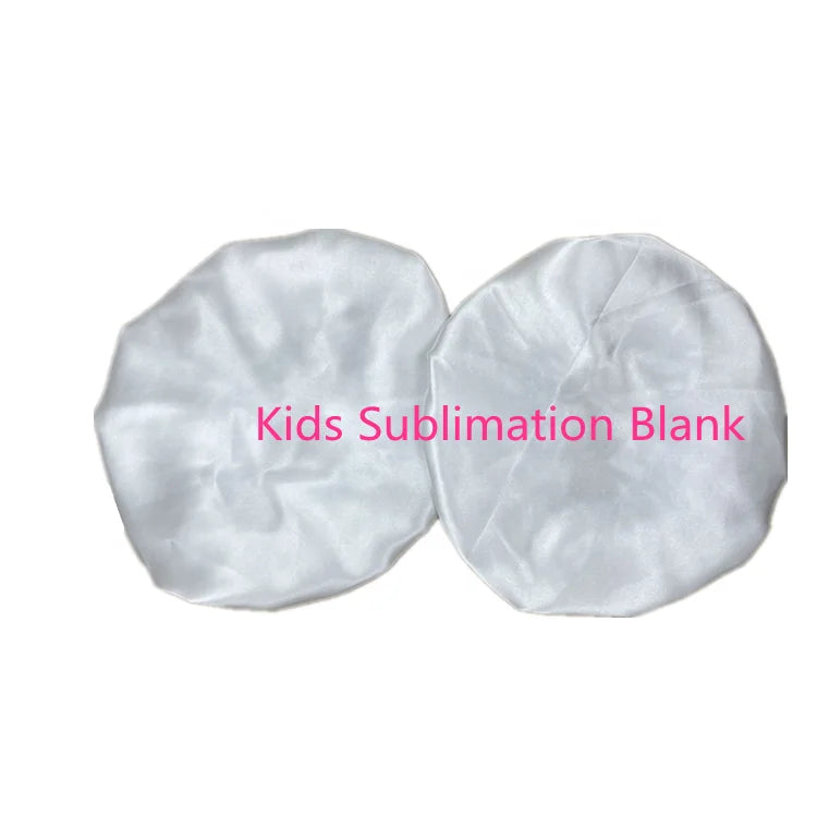 Sublimation Blank Satin Female Children's Hair Bonnet for Daily Use Four Seasons Braids Sleeping
