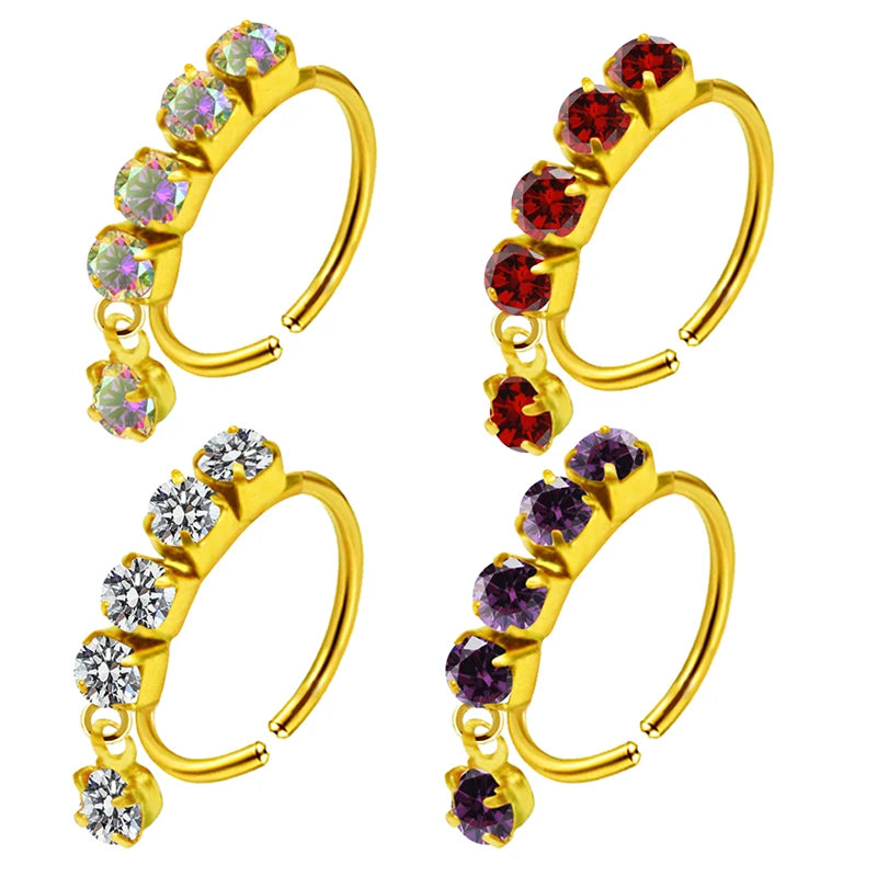 Gaby New Arriving Stainless Steel Simple Nose Ring Oval Link Chain Nose Ring Stone Hoop Nose Ring Jewelry Wholesale