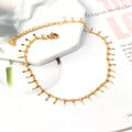 New Gift Party Wedding Geometric Chain Anklet Gold Plated Stainless Steel Women Jewelry