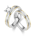 New Two Piece Stainless Steel Couple Rings for Weddings and Engagement