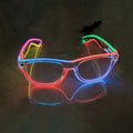Ready Stock LED Glasses Colorful El Wire Glowing Transparent Frame for Party Celebration Christmas Graduation Lighting Supplies