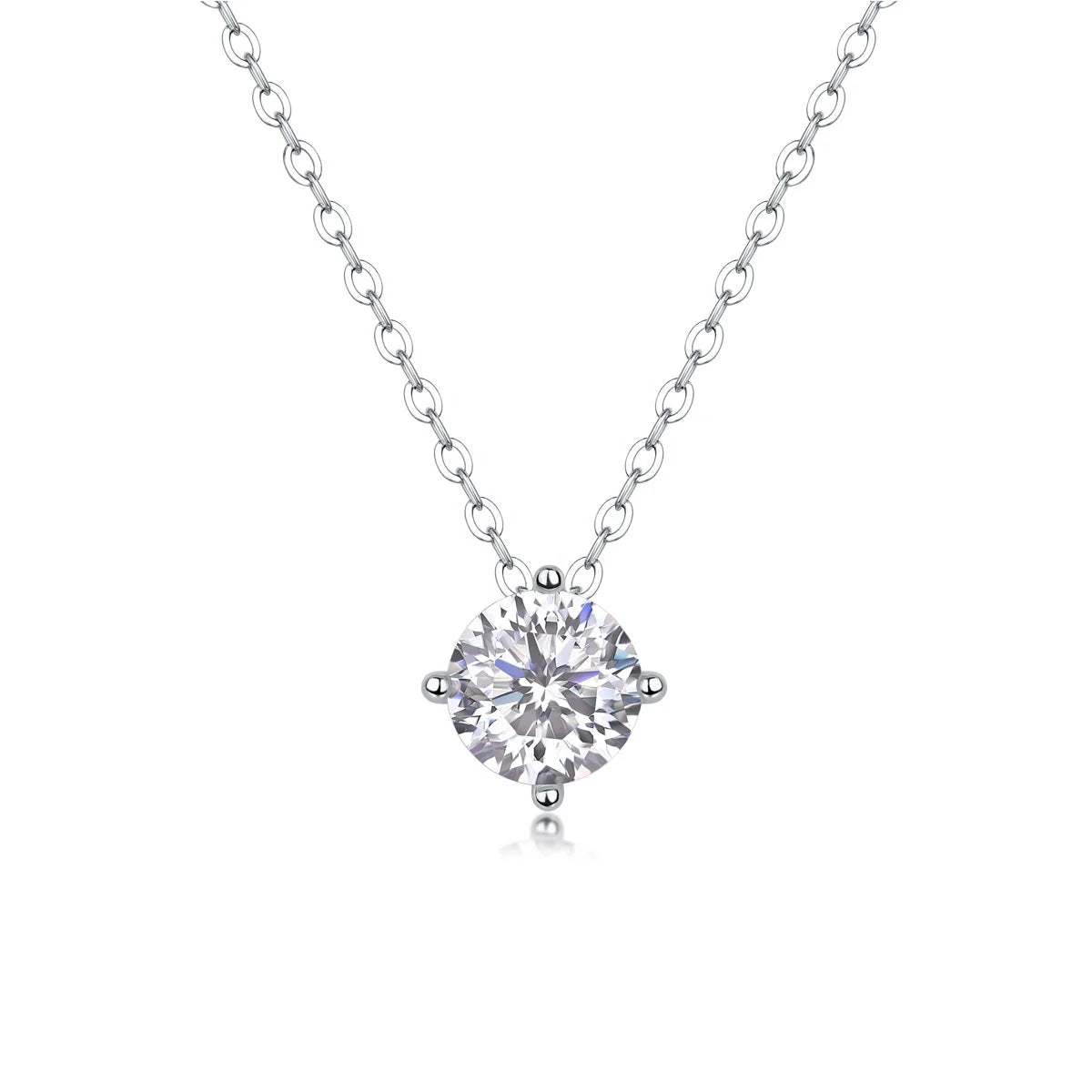 Custom Moissanite Pendant 925 Sterling Silver Fine Fashion Jewelry Round Adjustable Pendant Necklaces for Women