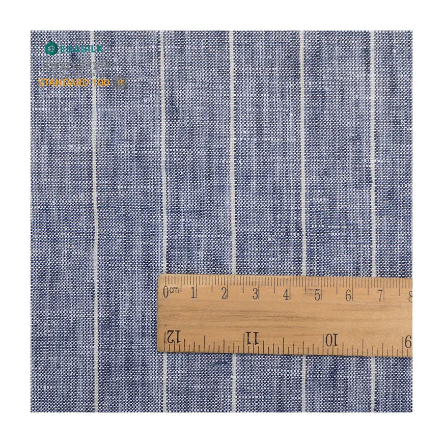 Wholesale French Linen Stripes Fabric Yarn Dyed Linen Stripe Fabric for Clothing Home Textiles Cars Bags