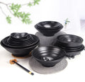 Polished Eco-Friendly Japanese Style Black Melamine Dinner Bowl Noodle Soup Bowls Ramen Bowl