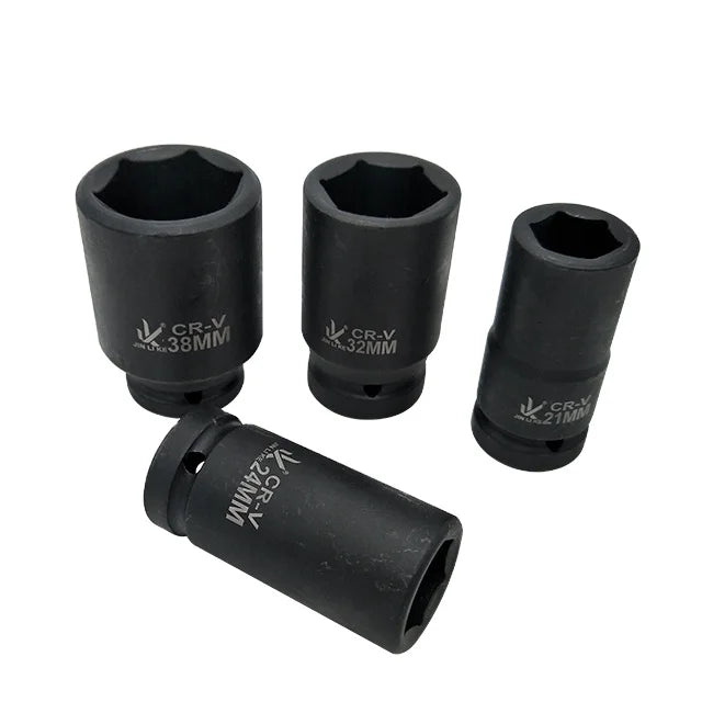 Auto Repair Tools OEM Hex Deep Air Impact Socket 3/4" Drive CR-MO Steel Black Phosphate Finish for Industrial Torque Wrench Use