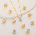 18K Advanced Zircon Charms Designer DIY Necklace Pendant Personality Brass Gold Plated Round Pendant