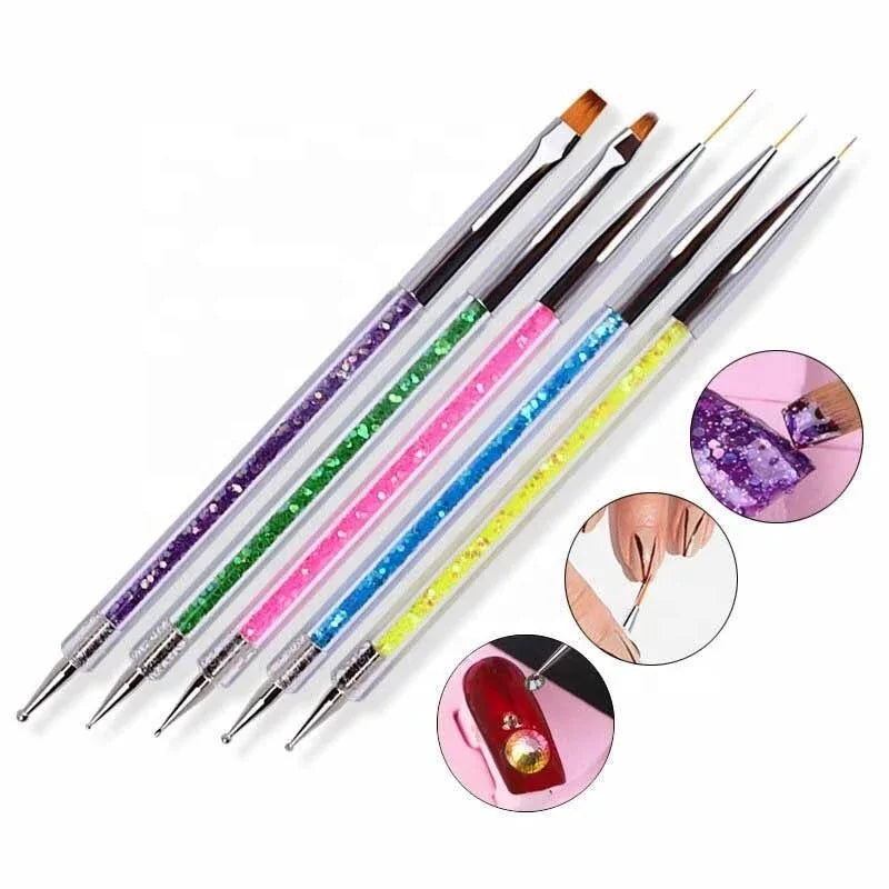 5PCs Nails Brushes for Nails Art Accessories Tools Kits Nail Supplies for Professionals Manicure Set Manicure Tools
