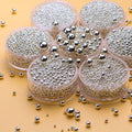 50 Grams Per Bag Wholesale 925 Sterling Silver Beads 2mm 4mm 6mm 8mm Round Smooth Beaded Jewelry Making