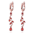 A2142 High-End Jewelry Wholesale Pear 4x6mm Rose Gold Garnet 925 Sterling Silver Natural Red Gemstone Trendy Designs Earrings