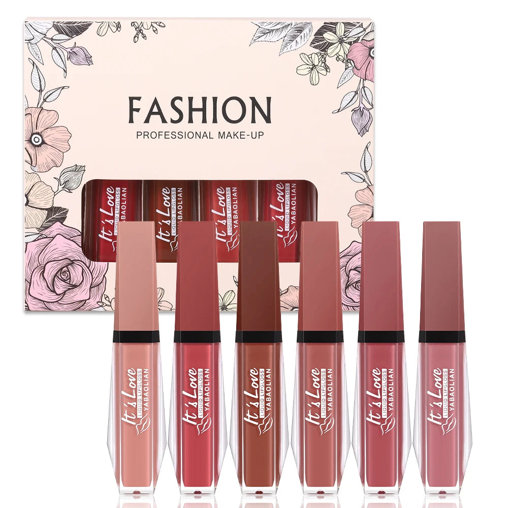 Factory Wholesale Matte Lip Glaze Colorfast Non-stick Cup Lip Gloss Waterproof Velvet Muddy Student Lip Glaze Can Be Customized