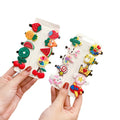 MIO New Arrival Candy Color Hairpins Cartoon Flower Rainbow Pattern Cute Hair Side Clip Accessories for Kids Girls
