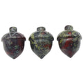 HZ New Arrival Dragon Blood Stone Pinecone Carved Figurine Natural Stone Diy Ornaments Hanging Decoration Carving Crafts