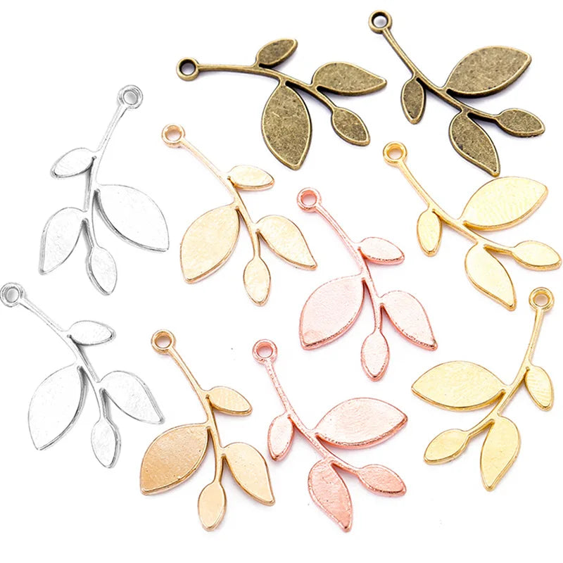YuenZ 24*13mm Metal Alloy 5 Colors Tree Branch Charms Plant Pendant for Earring Necklace Jewelry Making DIY Handmade Craft Q384