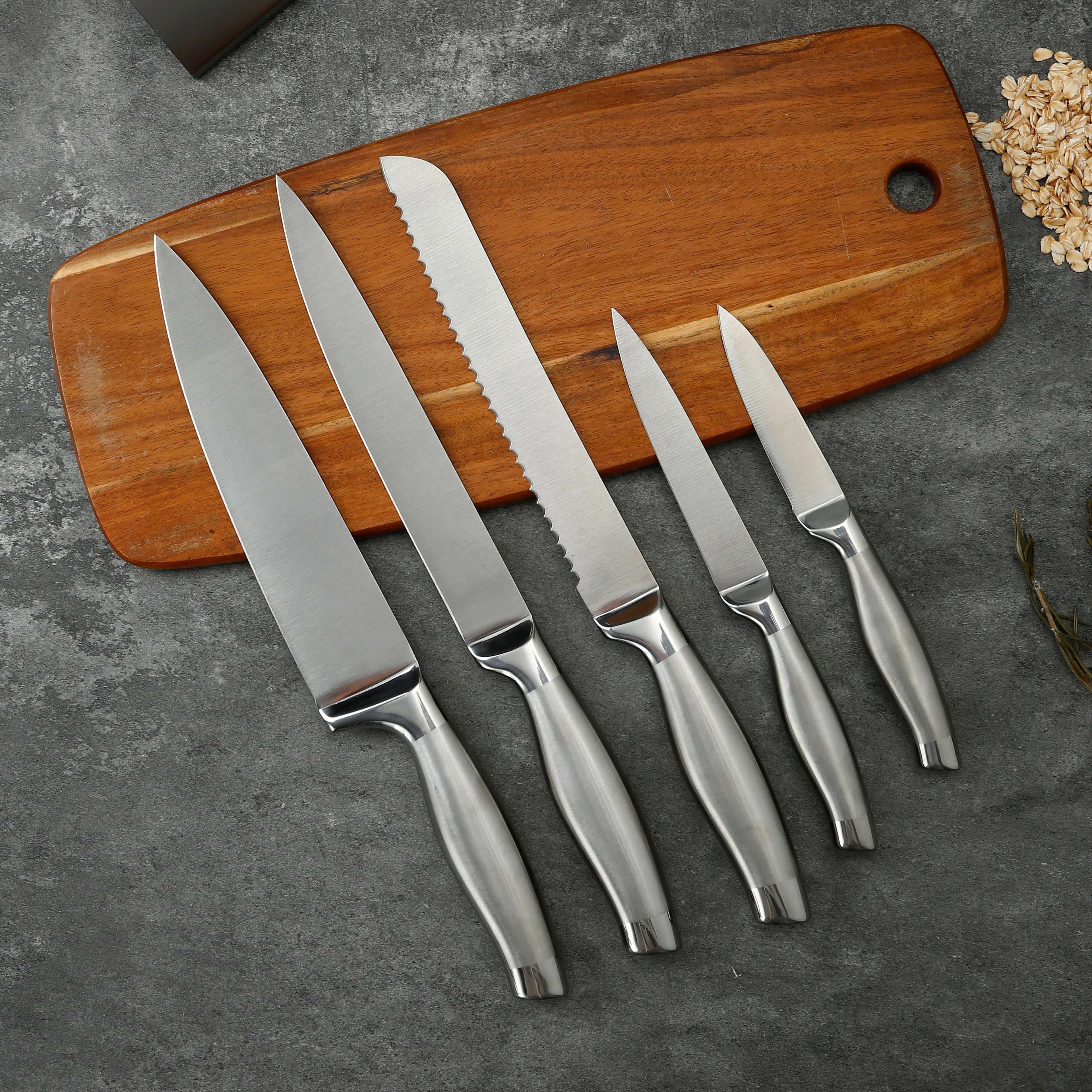 Premium 5pcs Stainless Steel Household Professional Kitchen Knife Set with Anti-slip Handle 3cr13 Blade Custom Manufacturer
